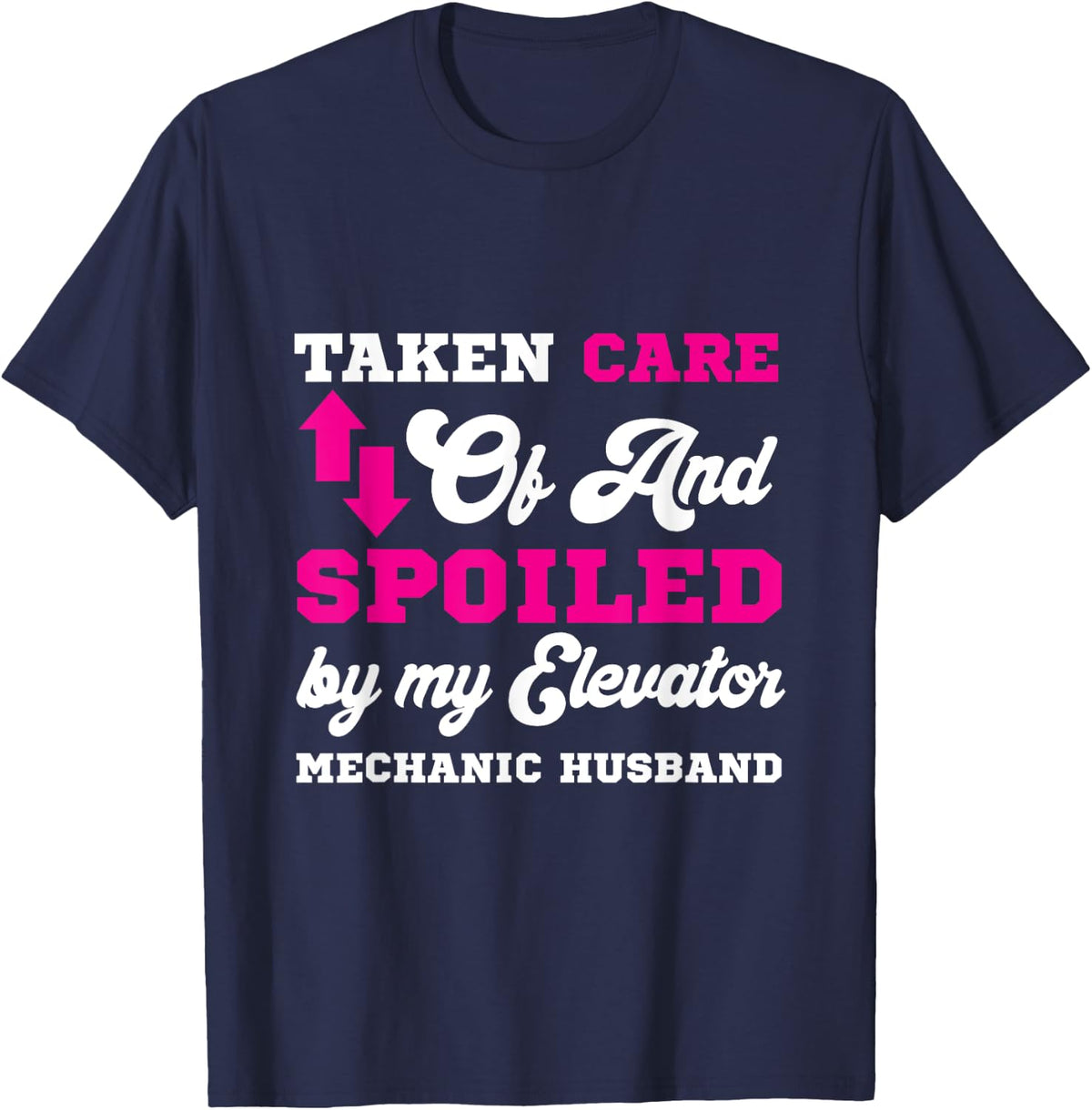 Elevator Husband Elevator Installer Elevator Technician T-Shirt - Navy Blue