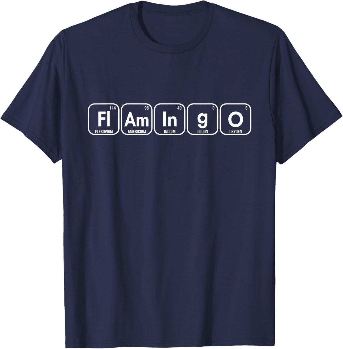Flamingo Periodic Table of Elements American Lesser Flamingo T-Shirt - Navy Blue