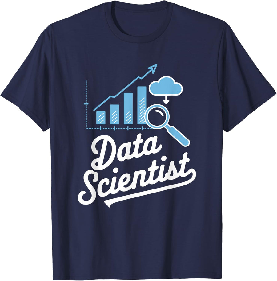 Data Science Scientist Design for Statistics Data Engineer T-Shirt - Navy Blue