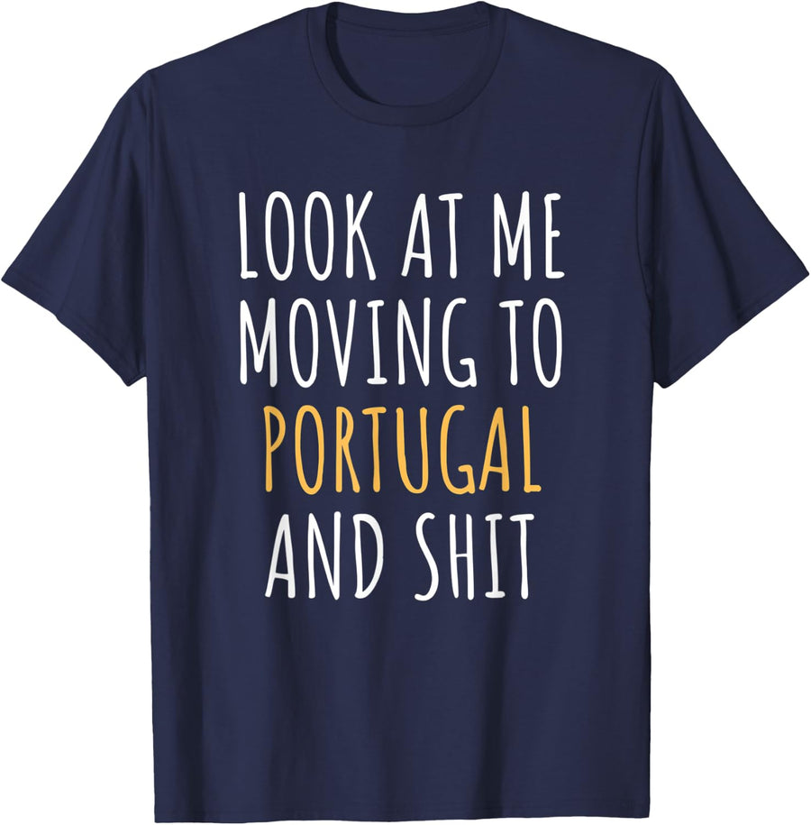 Funny Moving Out Of Country Congrats Moving Away To Portugal T-Shirt - Navy Blue