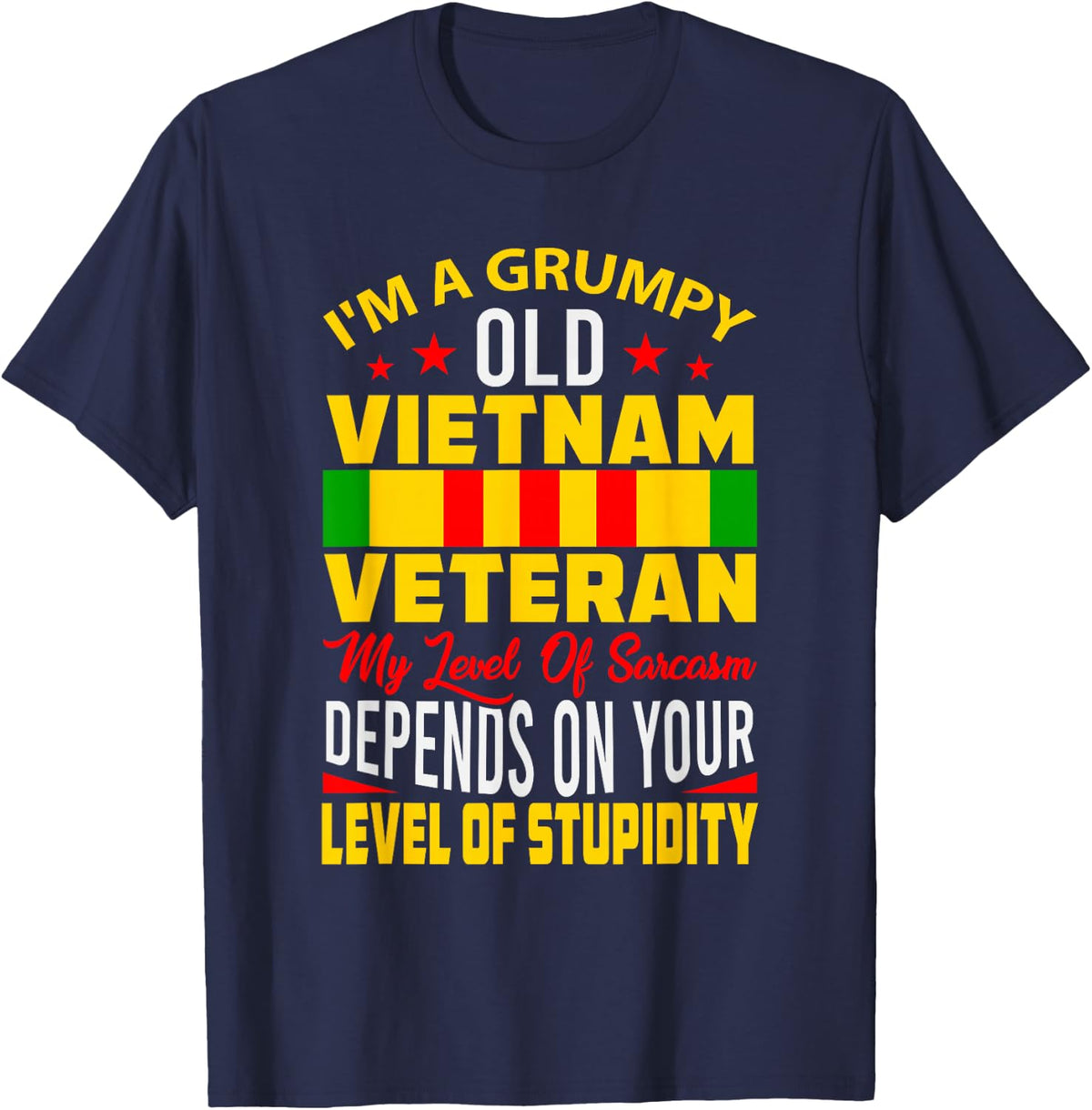Funny Old Men Retirement Sarcasm Gift Vietnam Veteran T-Shirt - Navy Blue