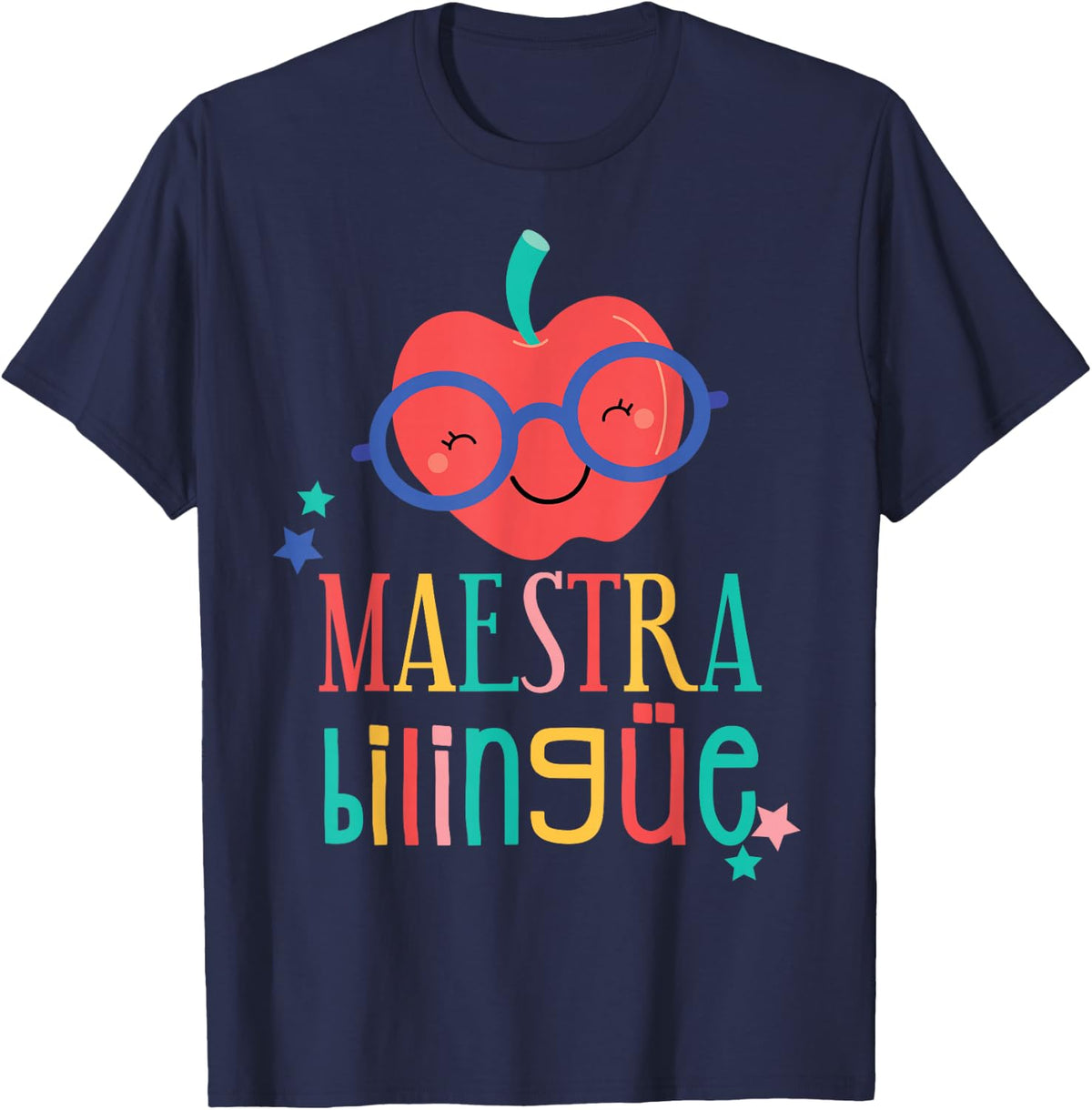 Cute Maestra Bilingue Bilingual Teacher T-Shirt - Navy Blue