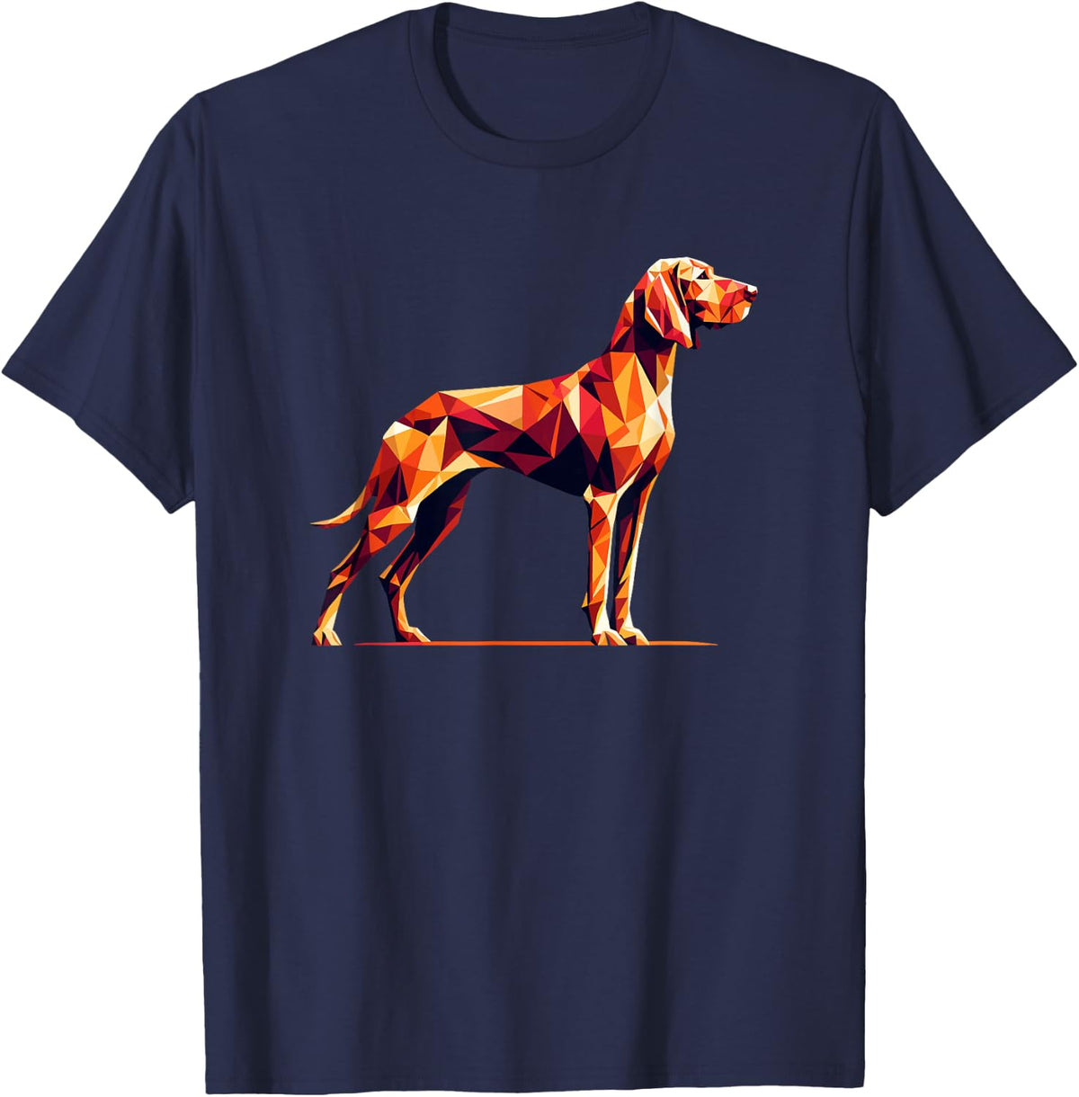 Geometric Art Hungarian Vizsla Magyar Vizslas T-Shirt - Navy Blue