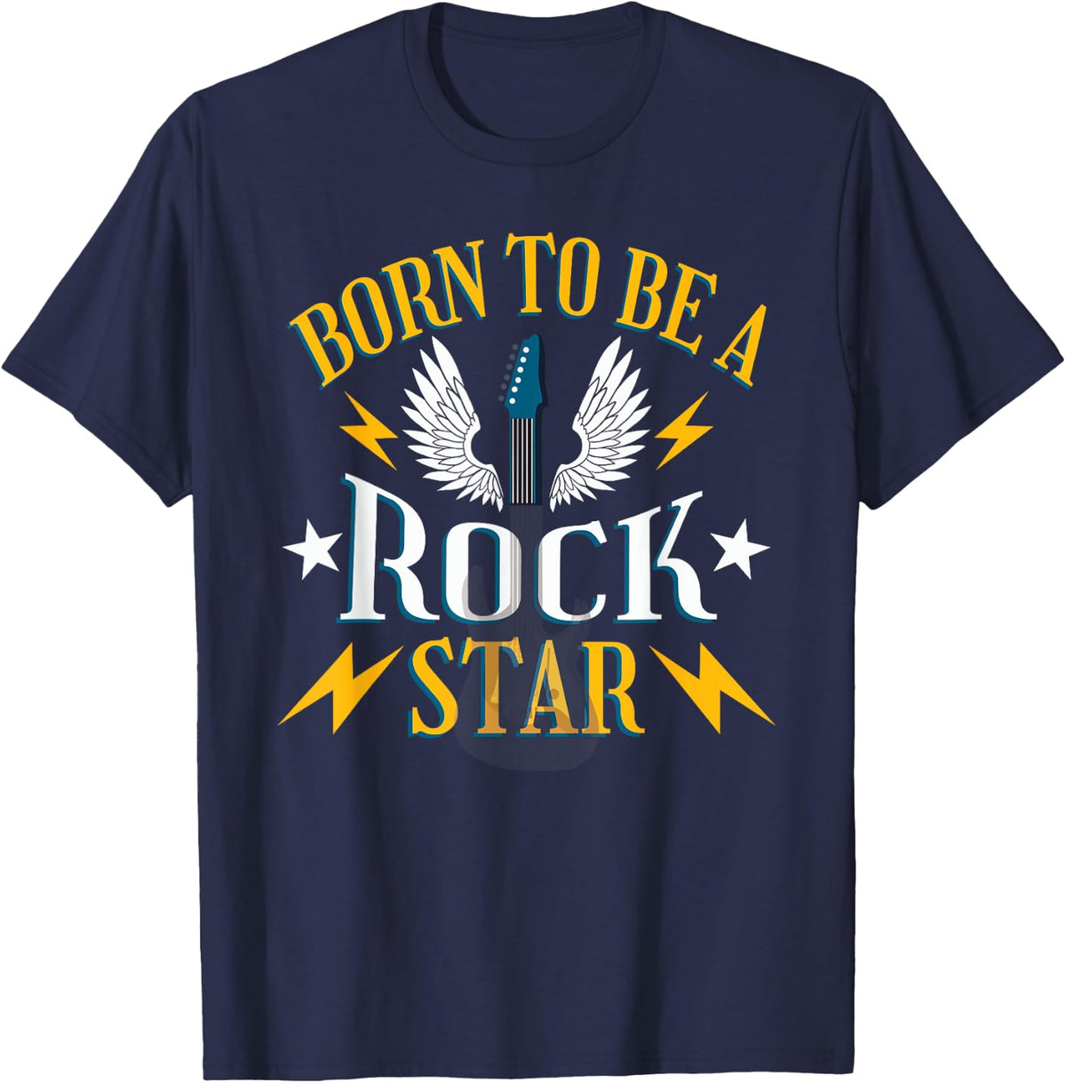 Boys Guitar Rock Star T-Shirt - Navy Blue