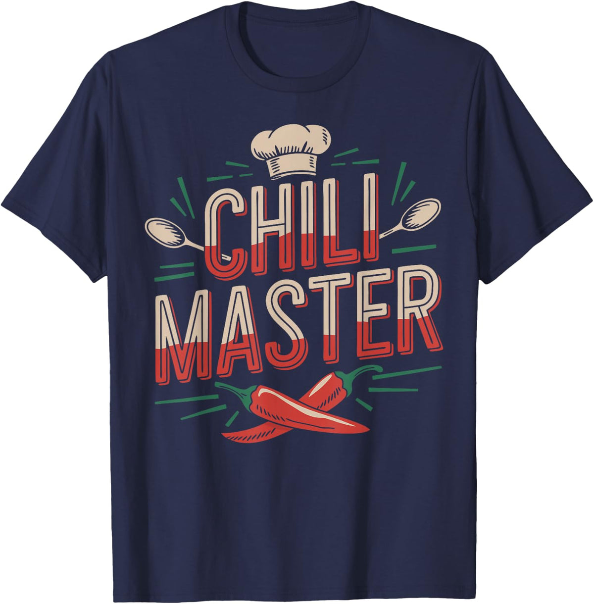 Chili Master Chili Chef Cooking Chili T-Shirt - Navy Blue