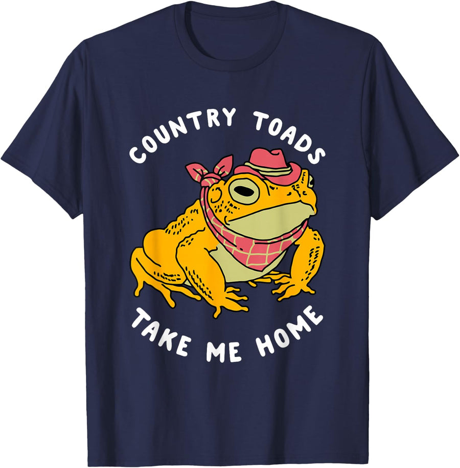 Country Toads Take Me Home Apparel T-Shirt - Navy Blue