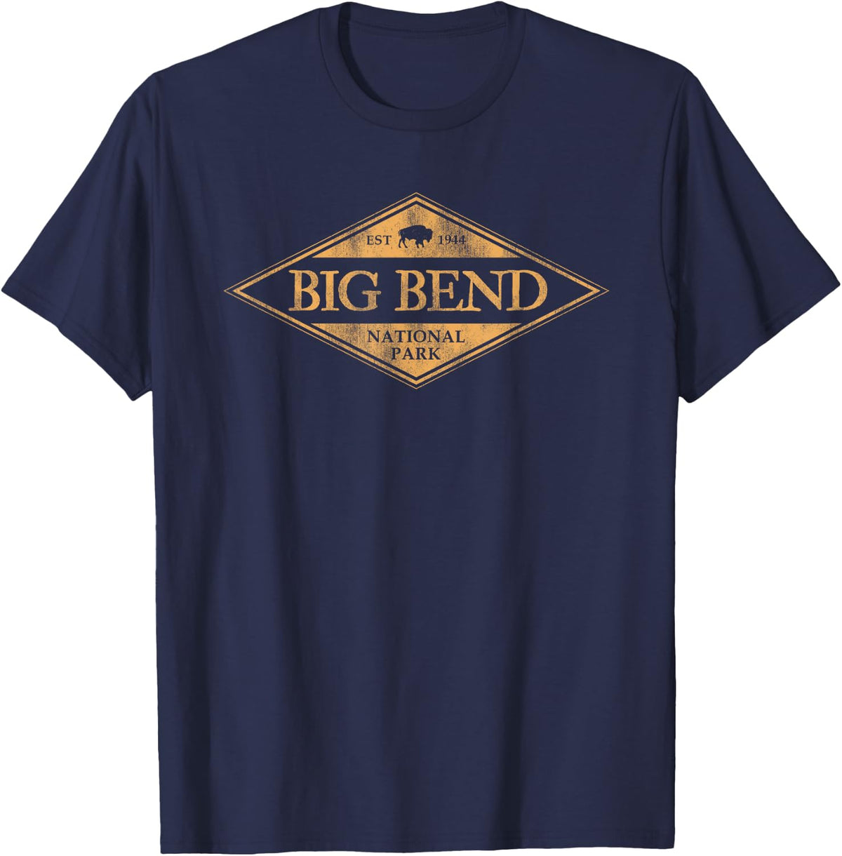 Vintage Big Bend National Park Texas Souvenir Hiking T-Shirt - Navy Blue