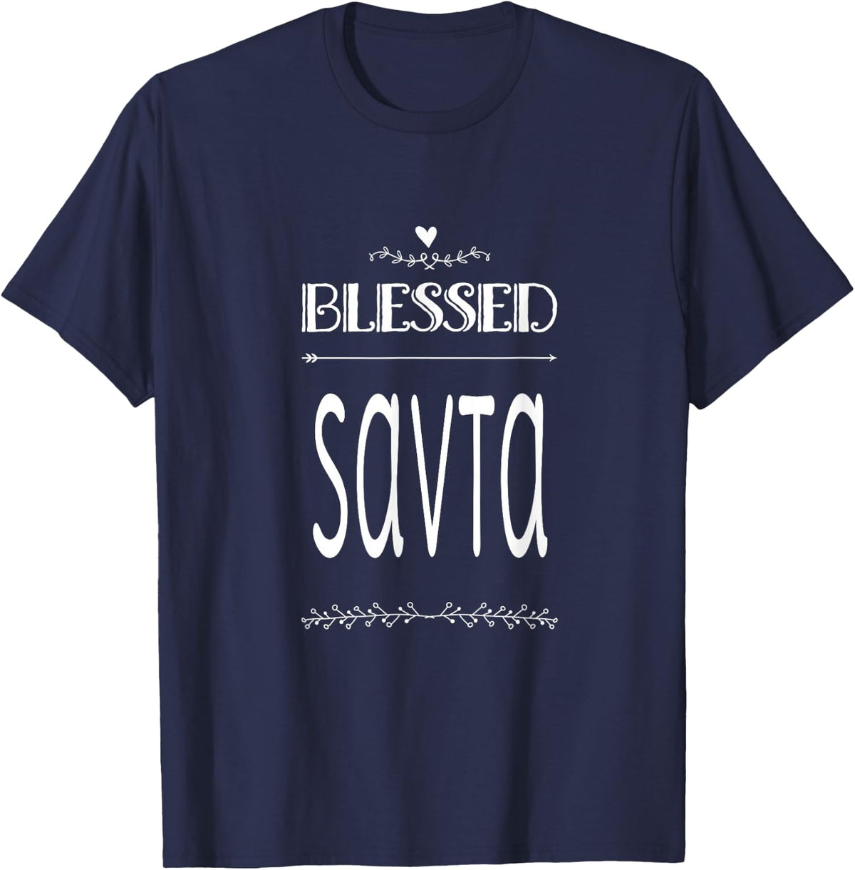 Blessed Savta Hebrew Israeli Jewish Grandma T-Shirt - Navy Blue