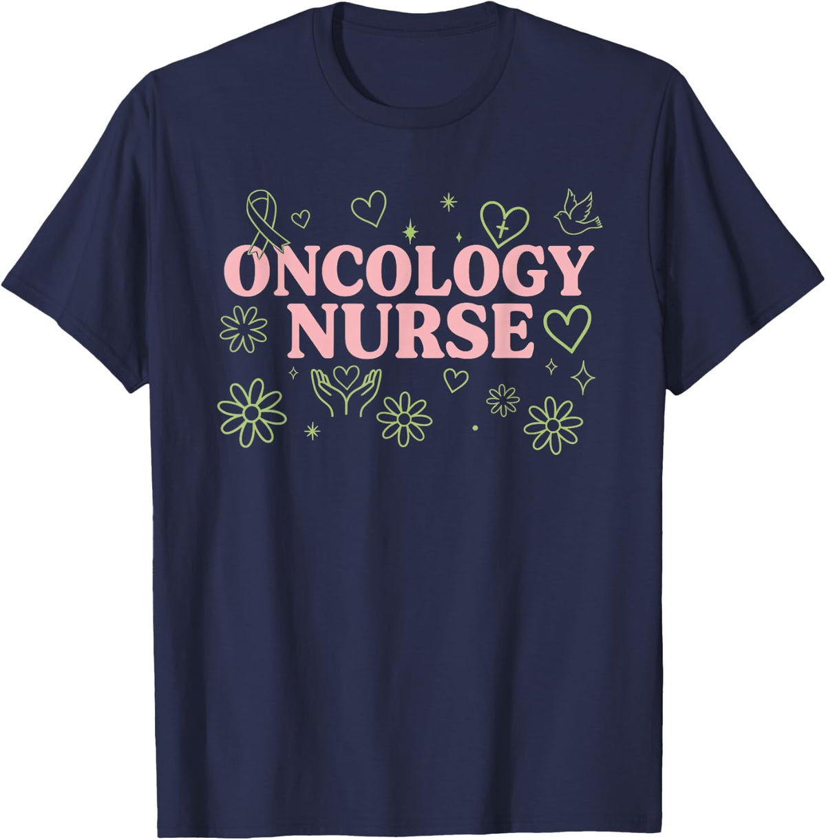 Oncology Nurse Hematology Cancer Nursing Chemo T-Shirt - Navy Blue