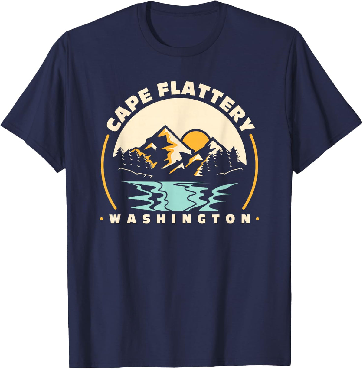 Cape Flattery Washington Souvenir Family Vacation Matching T-Shirt - Navy Blue