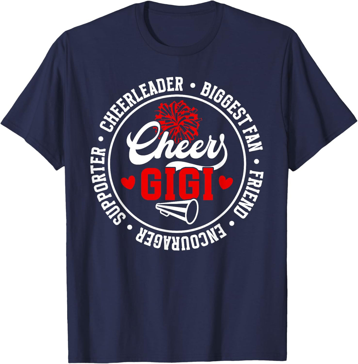 Cheer Gigi Best Gigi of A Cheerleader Gigi Grandma T-Shirt - Navy Blue