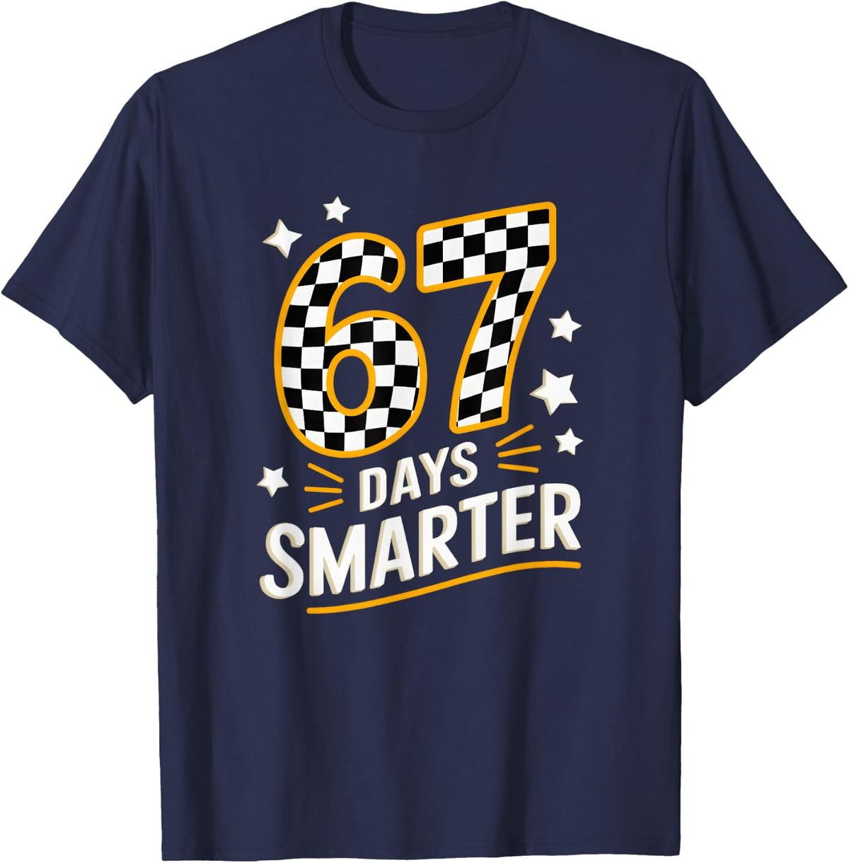 67 Days of School Funny Teacher T Shirts Tees for Women Men Student Day Smarter - Navy Blue