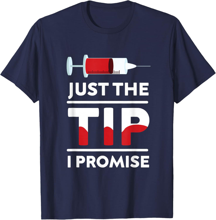 Phlebotomist Phlebotomy Blood Donor Tip Promise Syringe Gift T-Shirt - Navy Blue