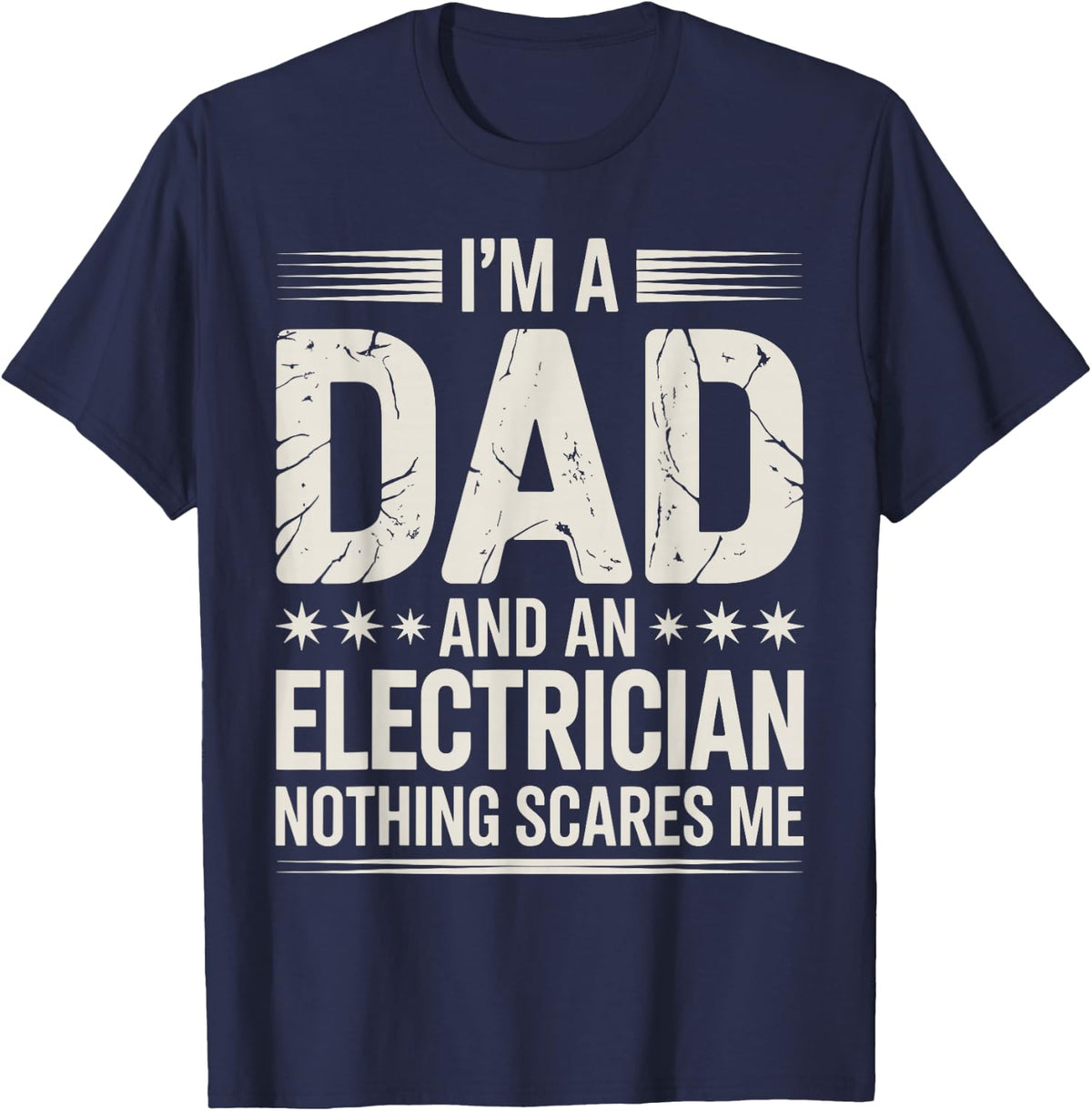 Electrician Art for Dad Men Electrical Engineer Electrician T-Shirt - Navy Blue