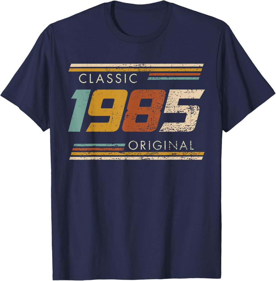 Classic 1985 Original Vintage Birthday Est 1985 Edition T-Shirt - Navy Blue