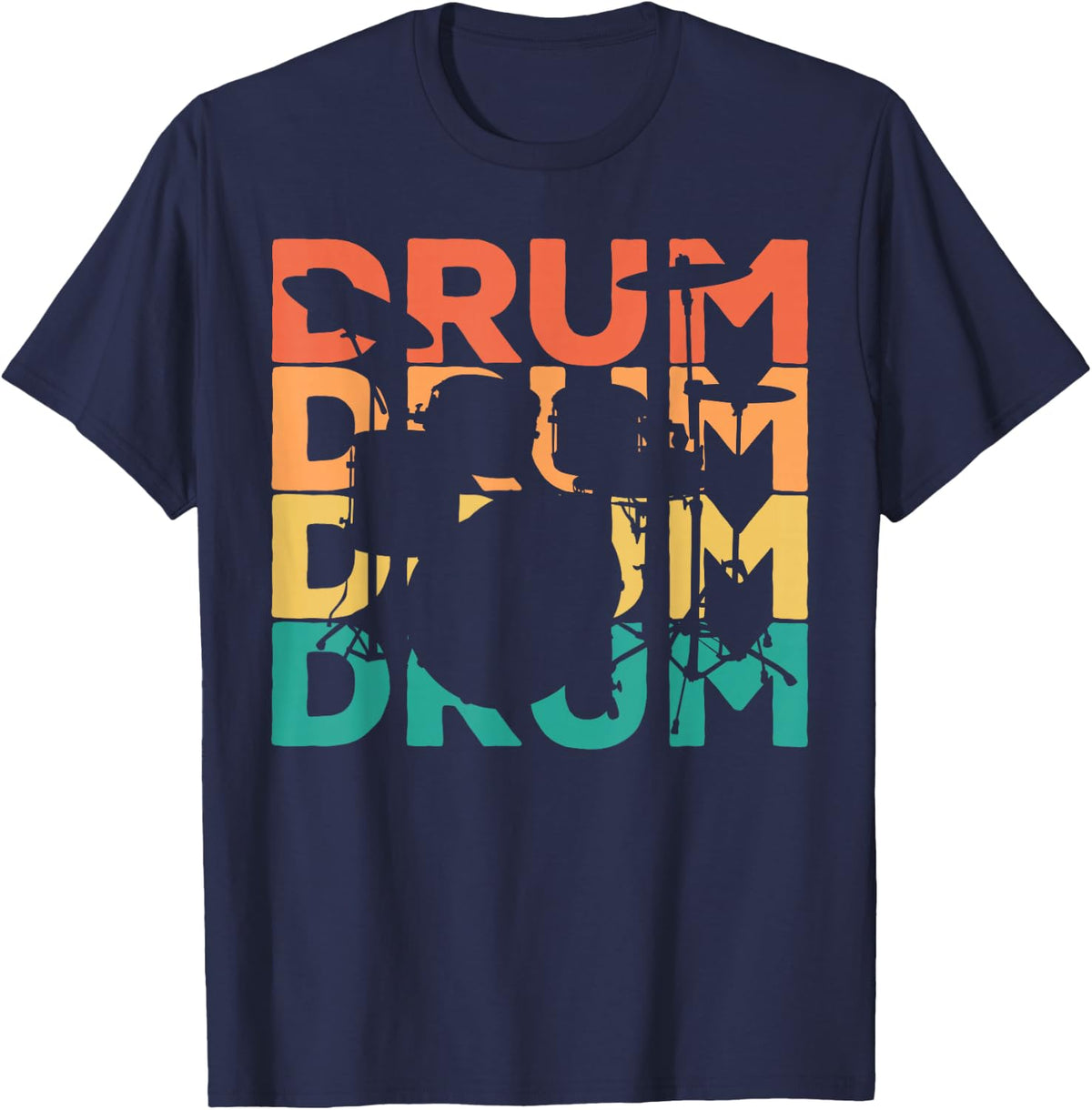 Retro Vintage Drums Gift for Drummers & Drummers T-Shirt - Navy Blue