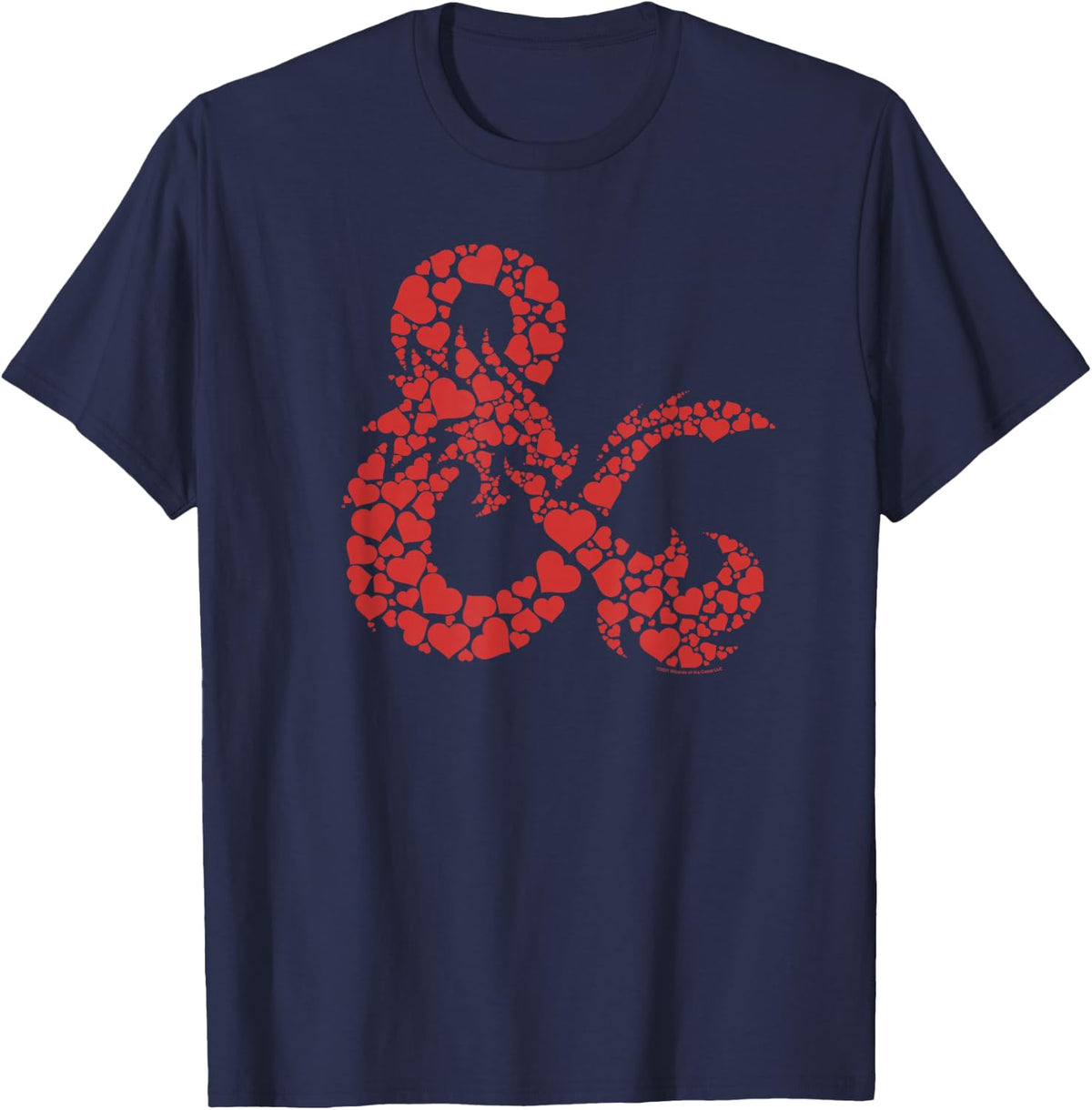 Dungeons & Dragons Heart Valentine's Day Logo T-Shirt - Navy Blue