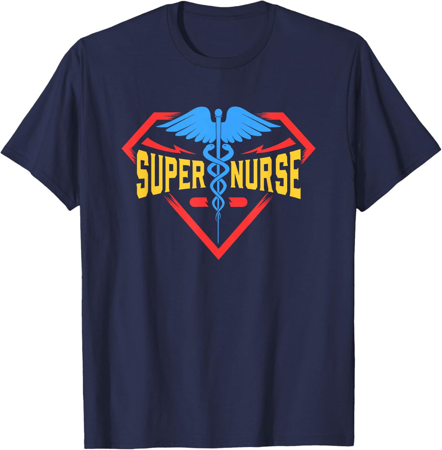 Super Nurse T Shirt, First Aid Nursing School Student T-Shirt - Navy Blue