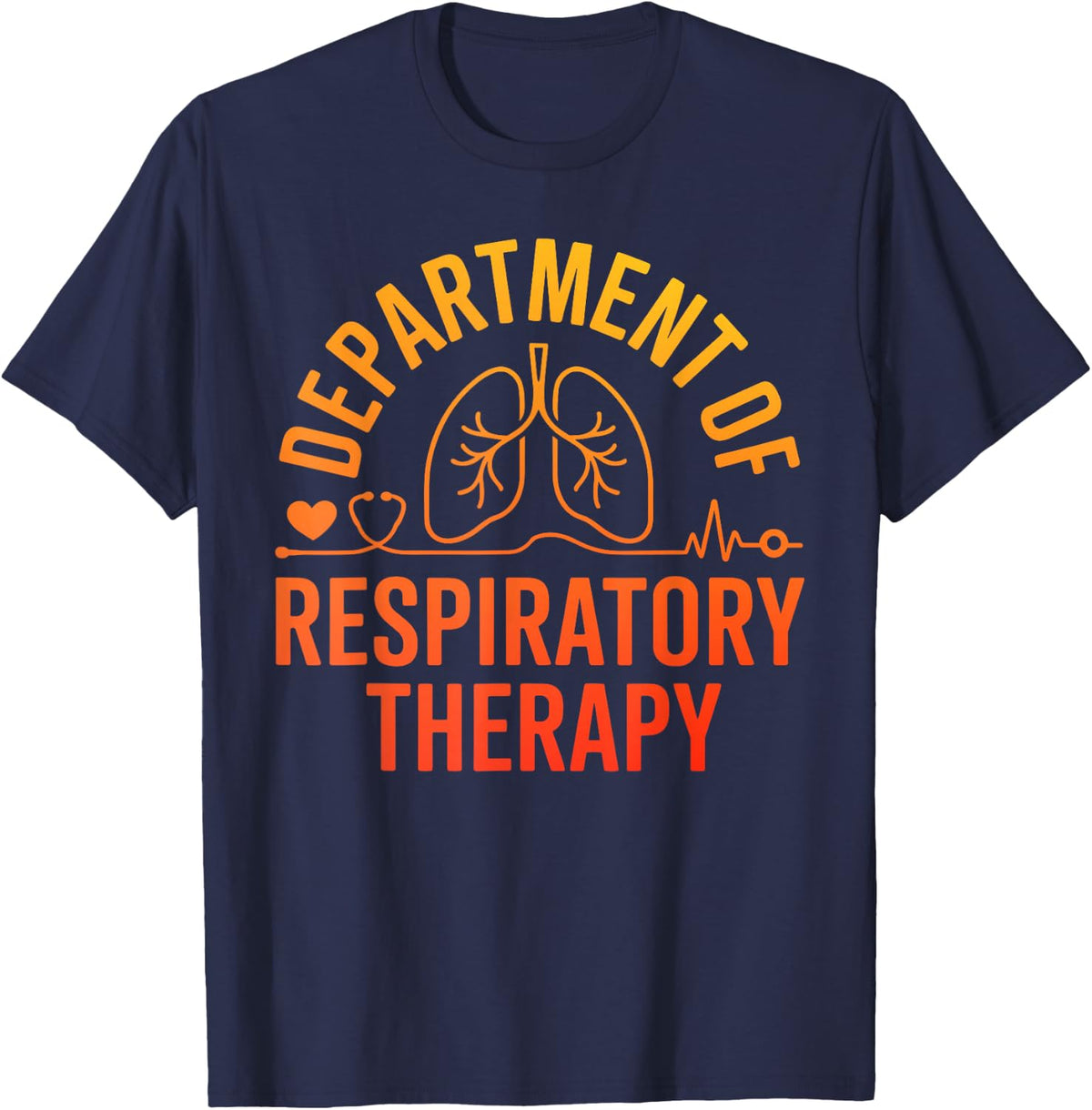 Respiratory Therapist Art for Men Women Respiratory Therapy T-Shirt - Navy Blue