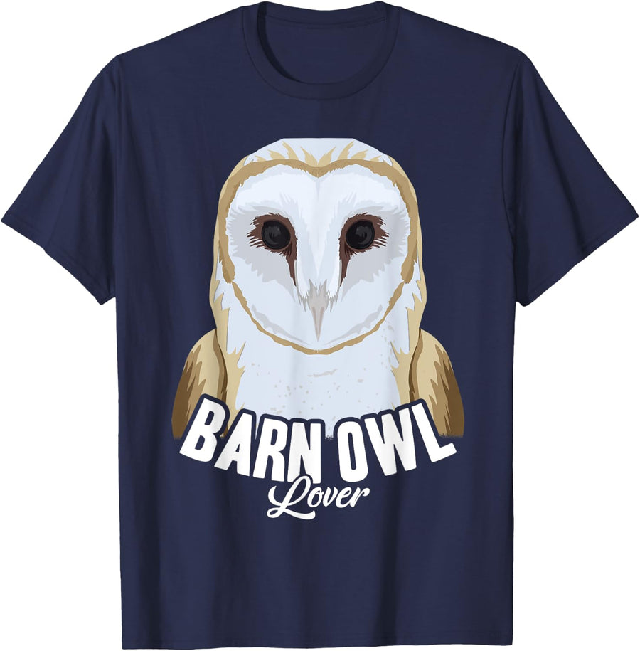 Types Of Owls Shirt, Barn Owl T-Shirt - Navy Blue