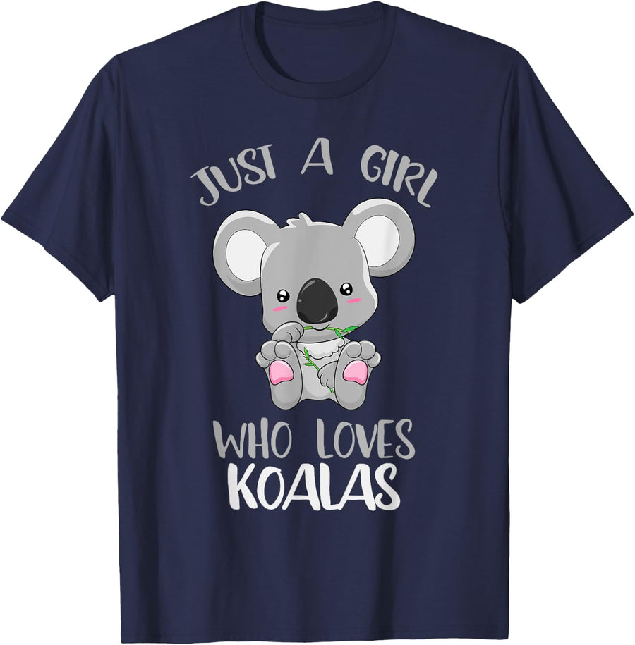 Koala SHIRT Girl who loves Koalas Bear Australia Fan T-Shirt - Navy Blue