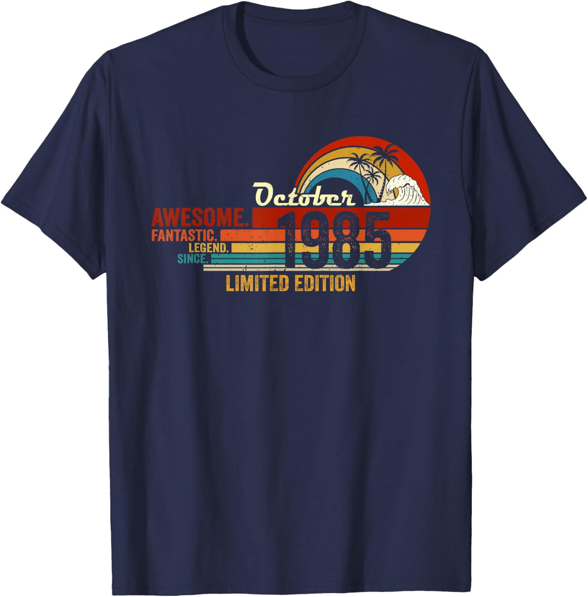 Awesome Since October 1985 Gift Birthday Since October 1985 T-Shirt - Navy Blue