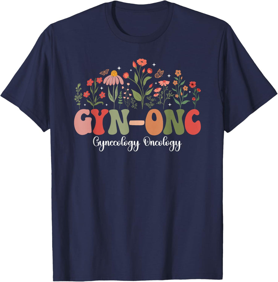 GYN-ONC Gynecology Oncology Nurse GYN ONC GYNONC RN Nurse T-Shirt - Navy Blue
