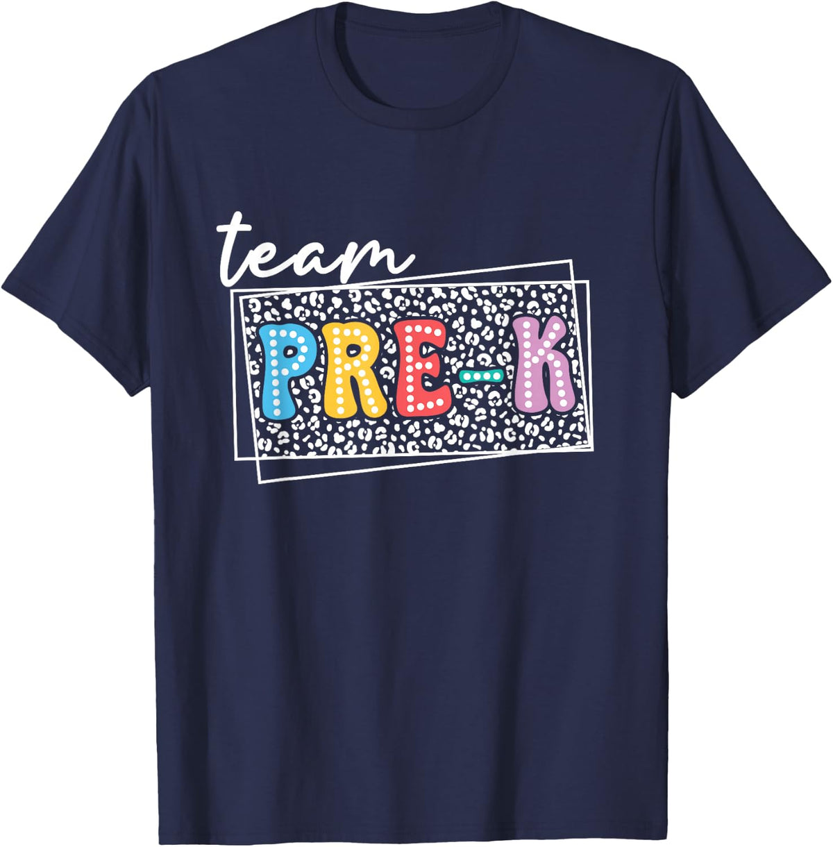 Team Pre-K Teacher Student Back to School T-Shirt - Navy Blue