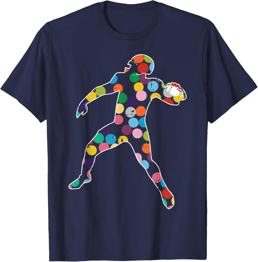 Dot Art American Football Dots Men Boys Kids T-Shirt - Navy Blue