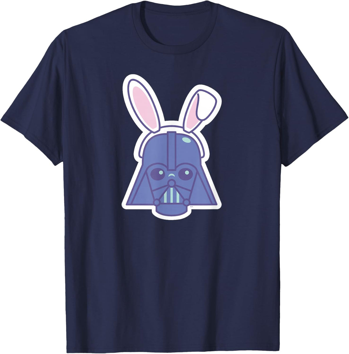 Star Wars Darth Vader Sticker Style Rabbit Ears Easter Bunny T-Shirt - Navy Blue