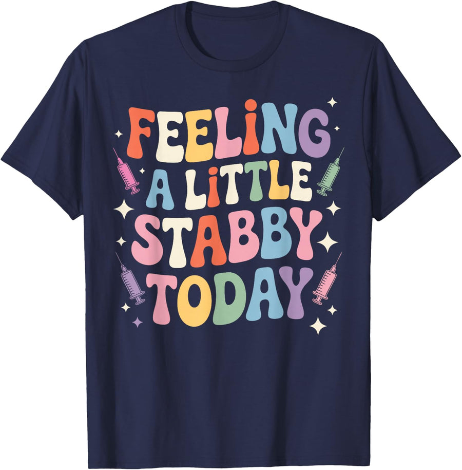 Funny Blood Draw Tech Phlebotomist T-Shirt - Navy Blue