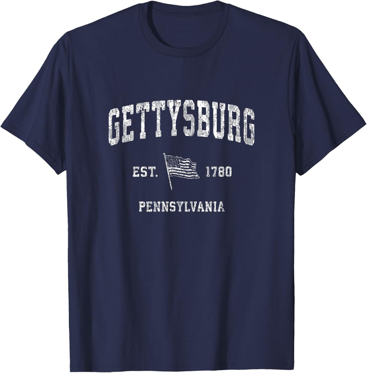 Gettysburg Pennsylvania PA T-Shirt Vintage US Flag Tee T-Shirt - Navy Blue