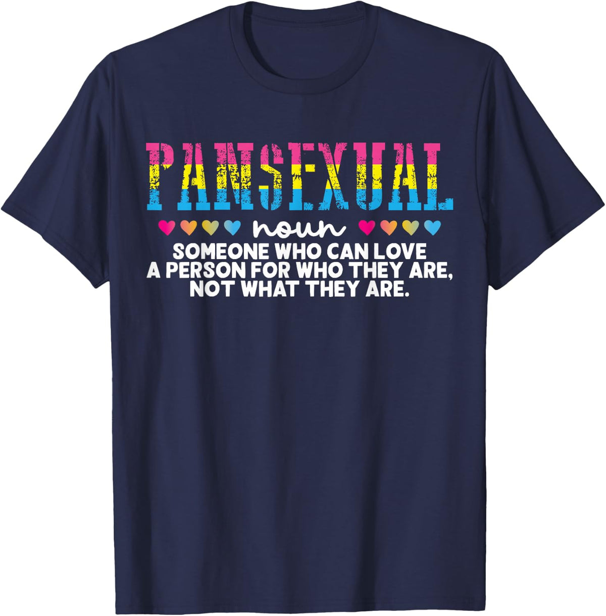 Pansexual Pride Shirt - LGBTQ Pride Tees and T Shirts for Men Women - Navy Blue