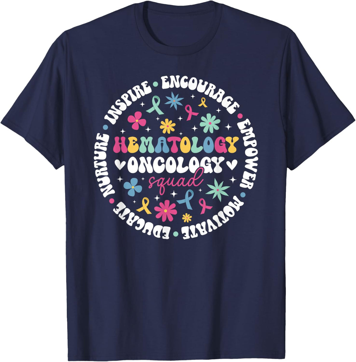 Hematology Oncology Squad Hem ONC Crew Hem Onc Nurse Team T-Shirt - Navy Blue