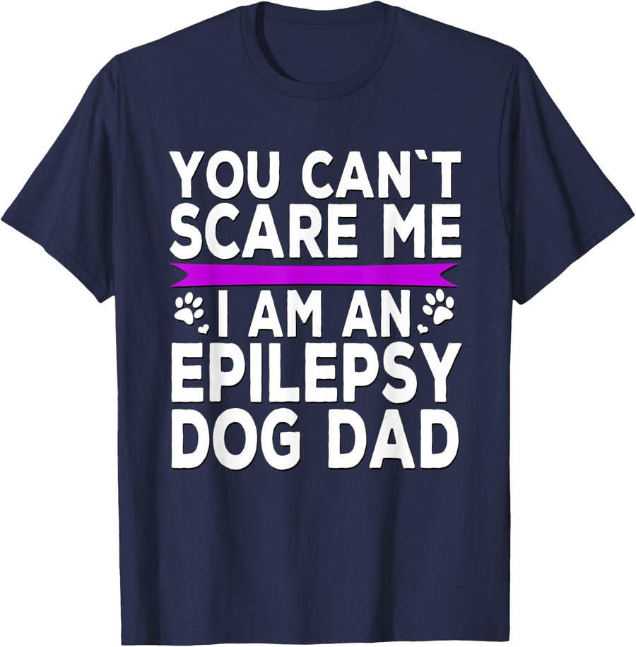 Mens Funny Epilepsy Dog Dad Quote For Men And Epilepsy Awareness T-Shirt - Navy Blue