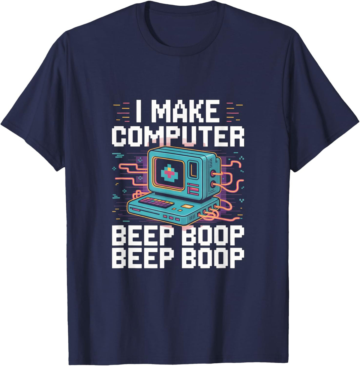 I Make Computer Beep Boop Beep Boop Network Engineer T-Shirt - Navy Blue