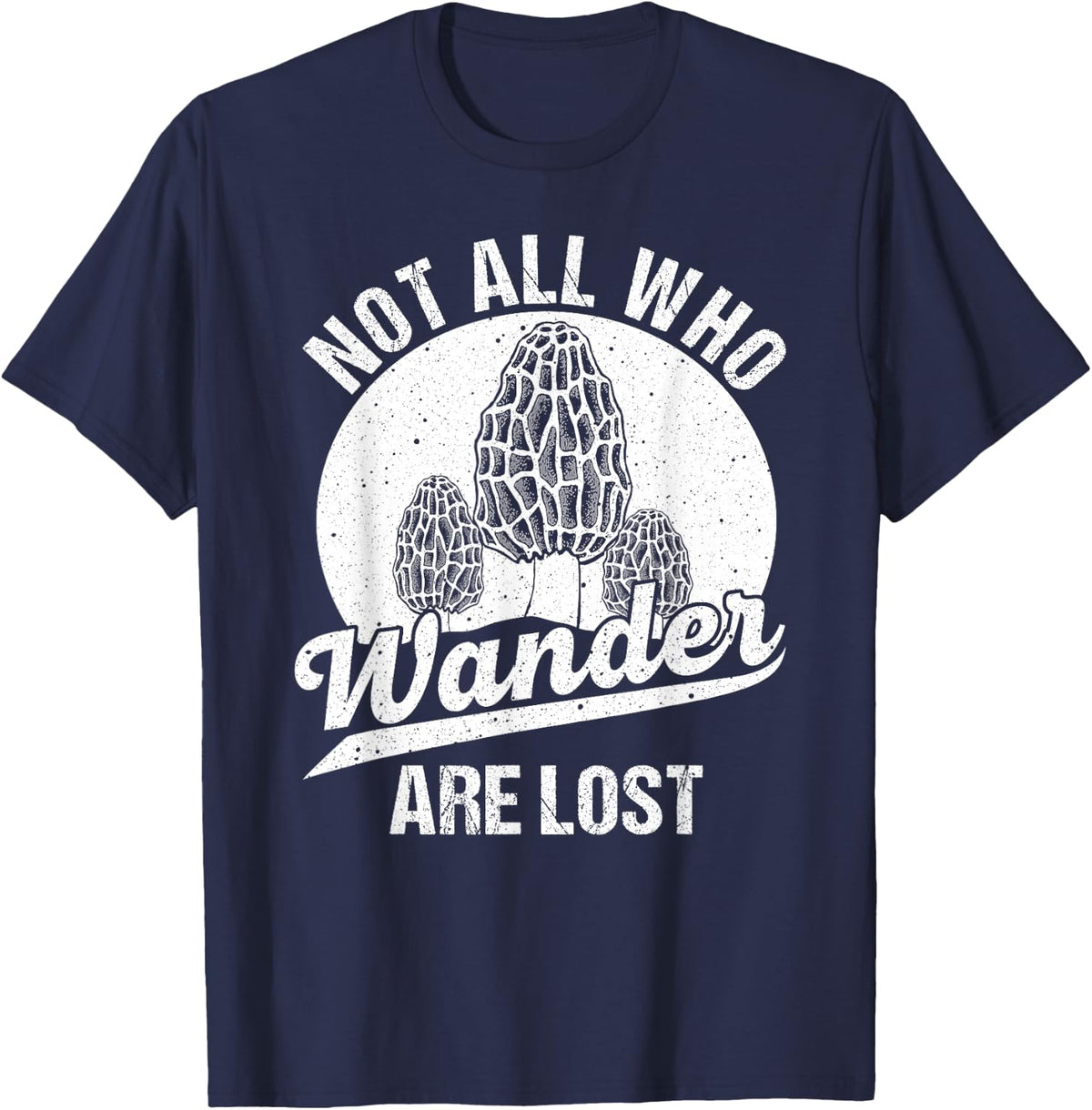 Funny Morel Mushroom Gift Foraging Mushroom Hunting Hunter T-Shirt - Navy Blue
