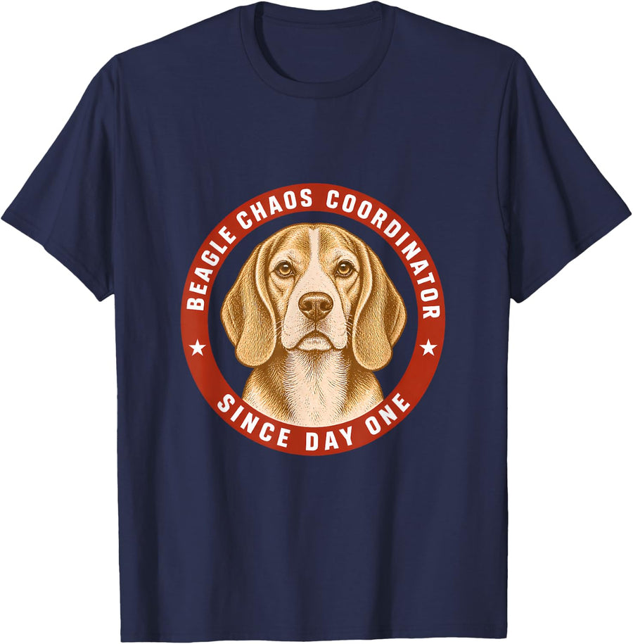 Beagle Chaos Coordinator Since Day One Beagle Dog Dog Lovers T-Shirt - Navy Blue