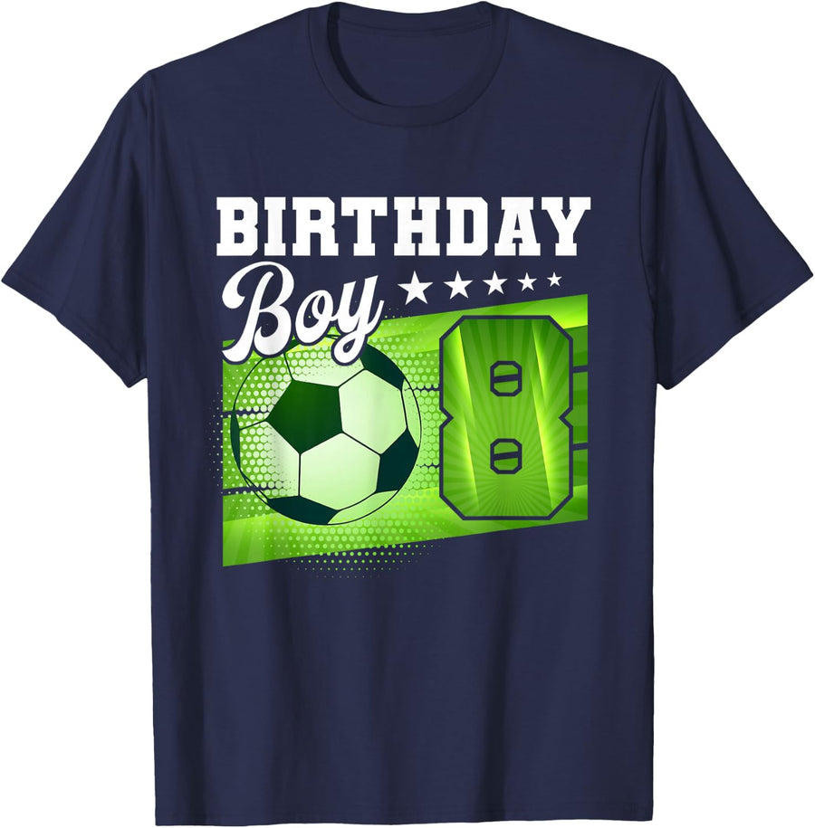 Birthday Boy Tees 8 Soccer Its My 8th Birthday Boys Soccer T-Shirt - Navy Blue