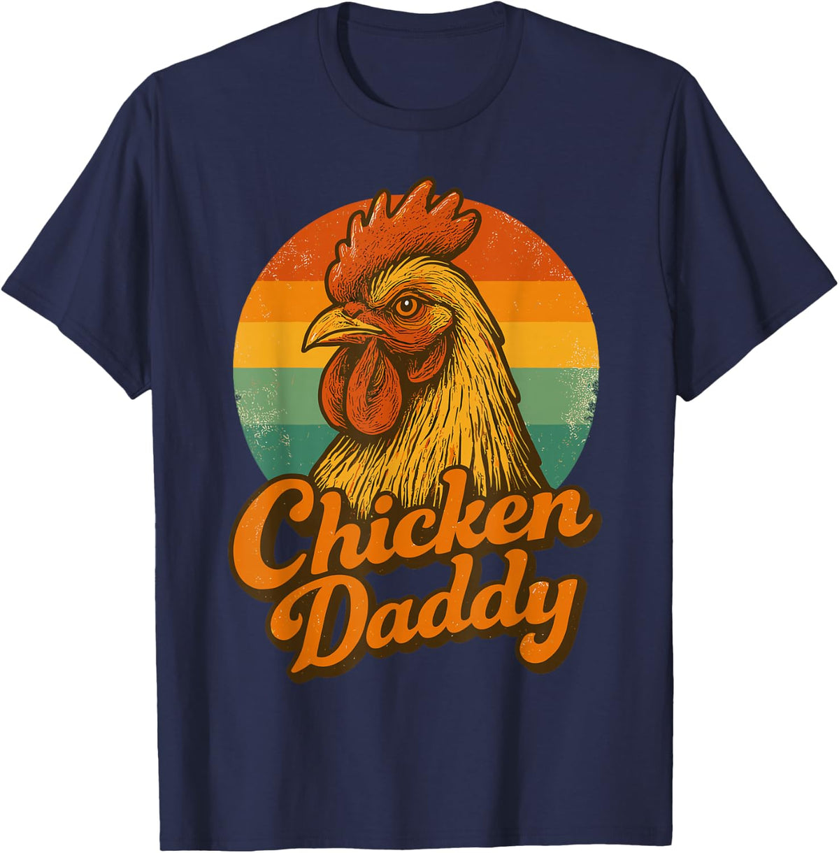 Chicken Daddy vintage Chicken Dad Farmer Poultry Farmer T-Shirt - Navy Blue