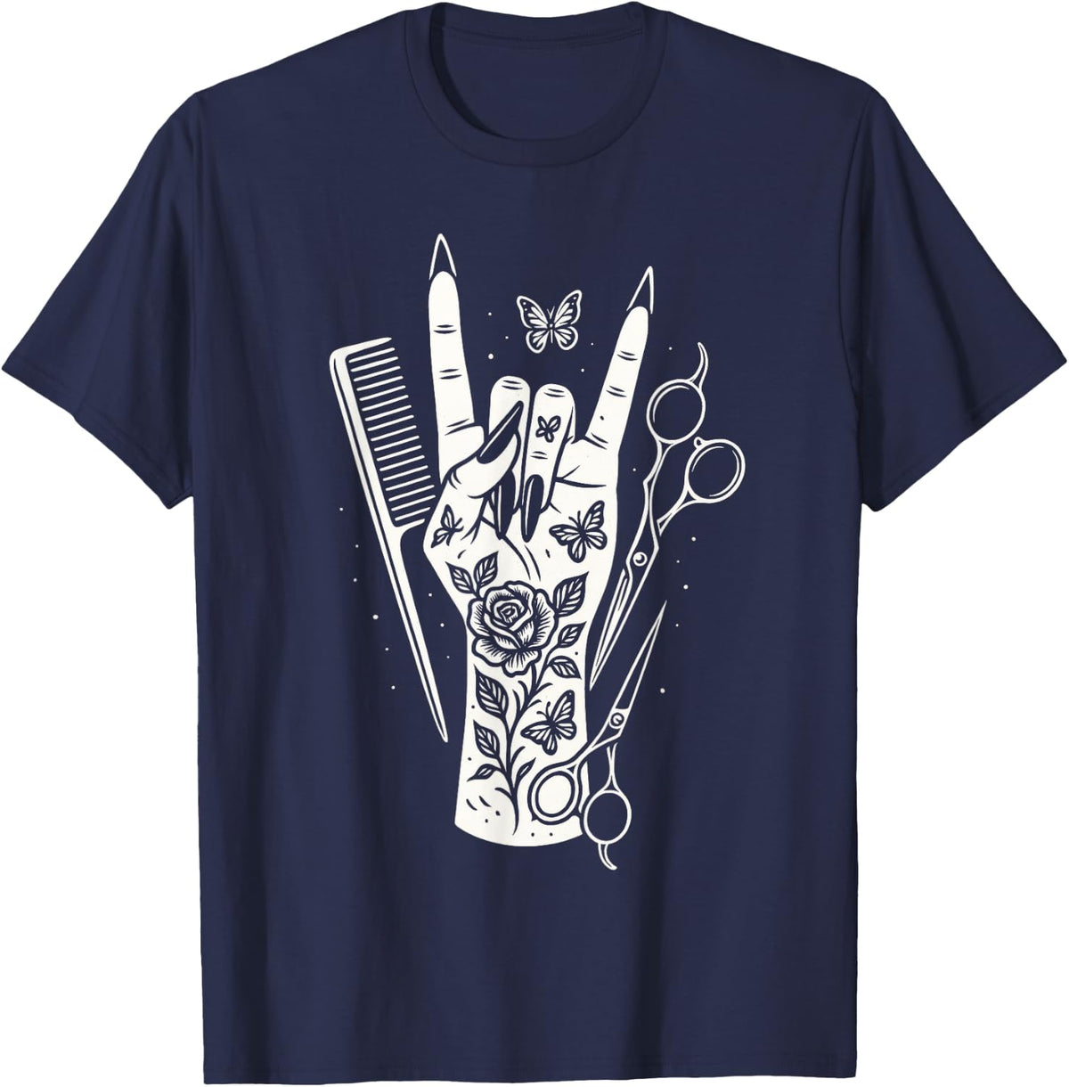 Hairstylists - Funny Hairdressing Salon Art T-Shirt - Navy Blue