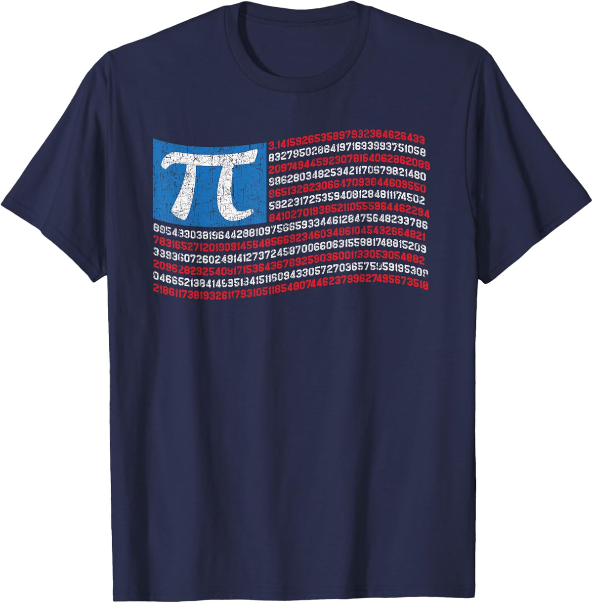 4th of July Pi Shirt American Pi Math T-shirt T-Shirt - Navy Blue
