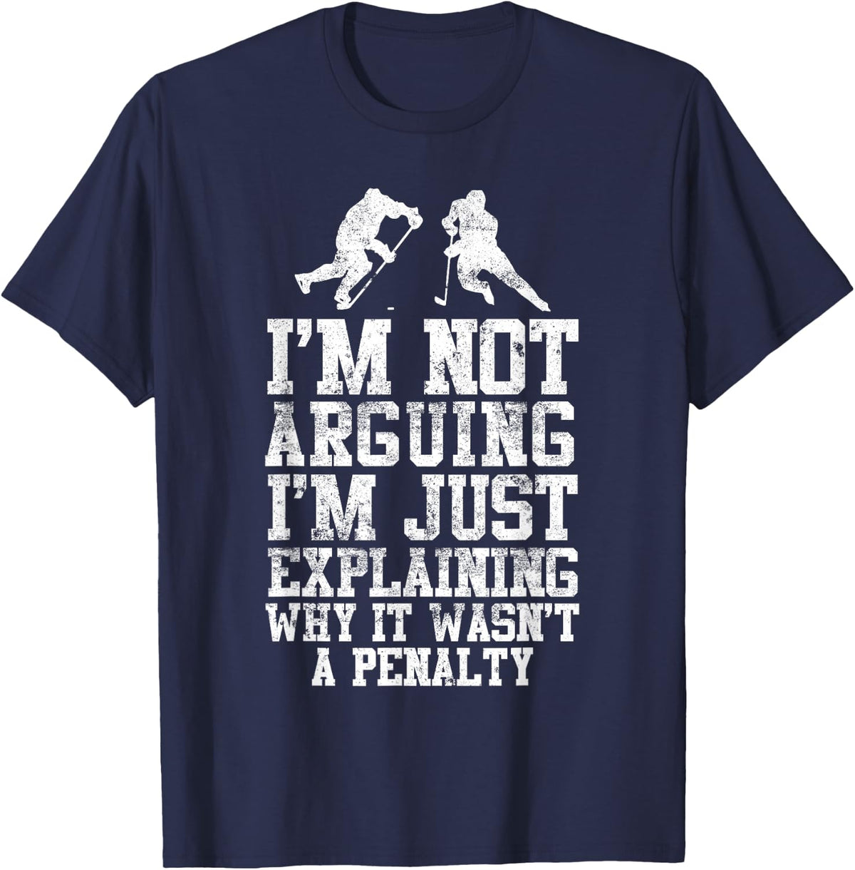 Ice Hockey Player Arguing Forward Defensemen Funny T-Shirt - Navy Blue