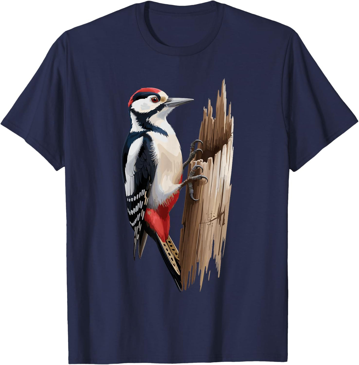 Funny Woodpecker Art for Men Women Birdwatching Woodpecker T-Shirt - Navy Blue
