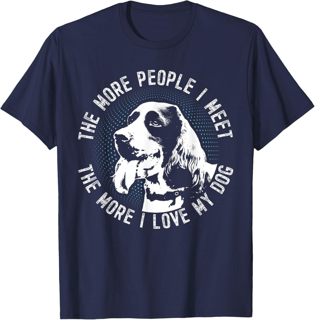 English Springer Spaniel Dog T-Shirt - Navy Blue