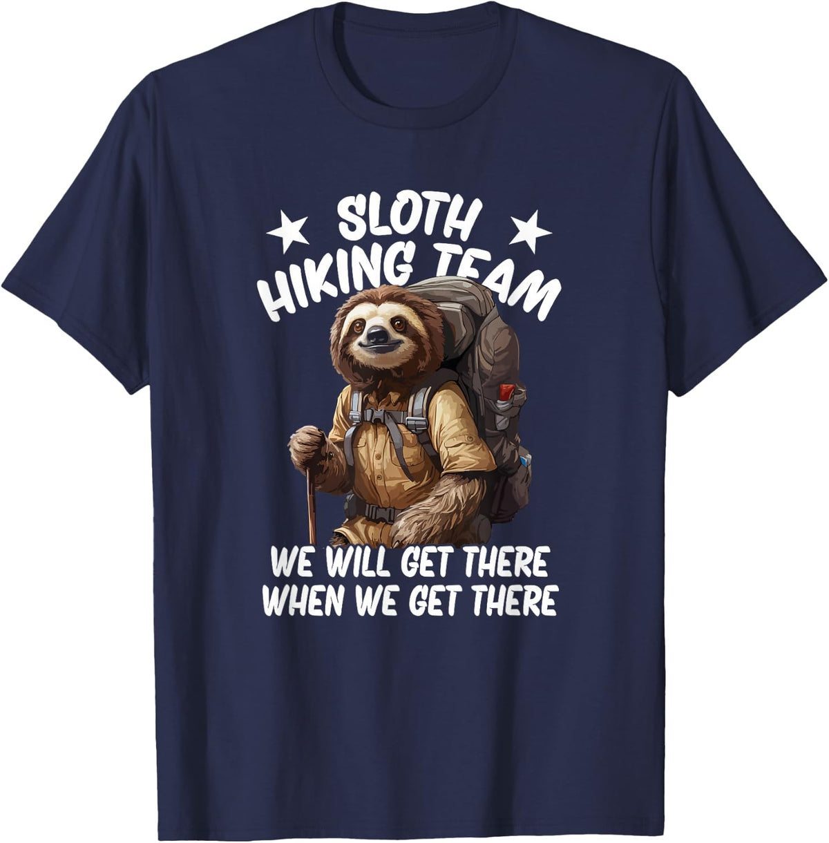 Sloth Hiking Team T-Shirt - Navy Blue