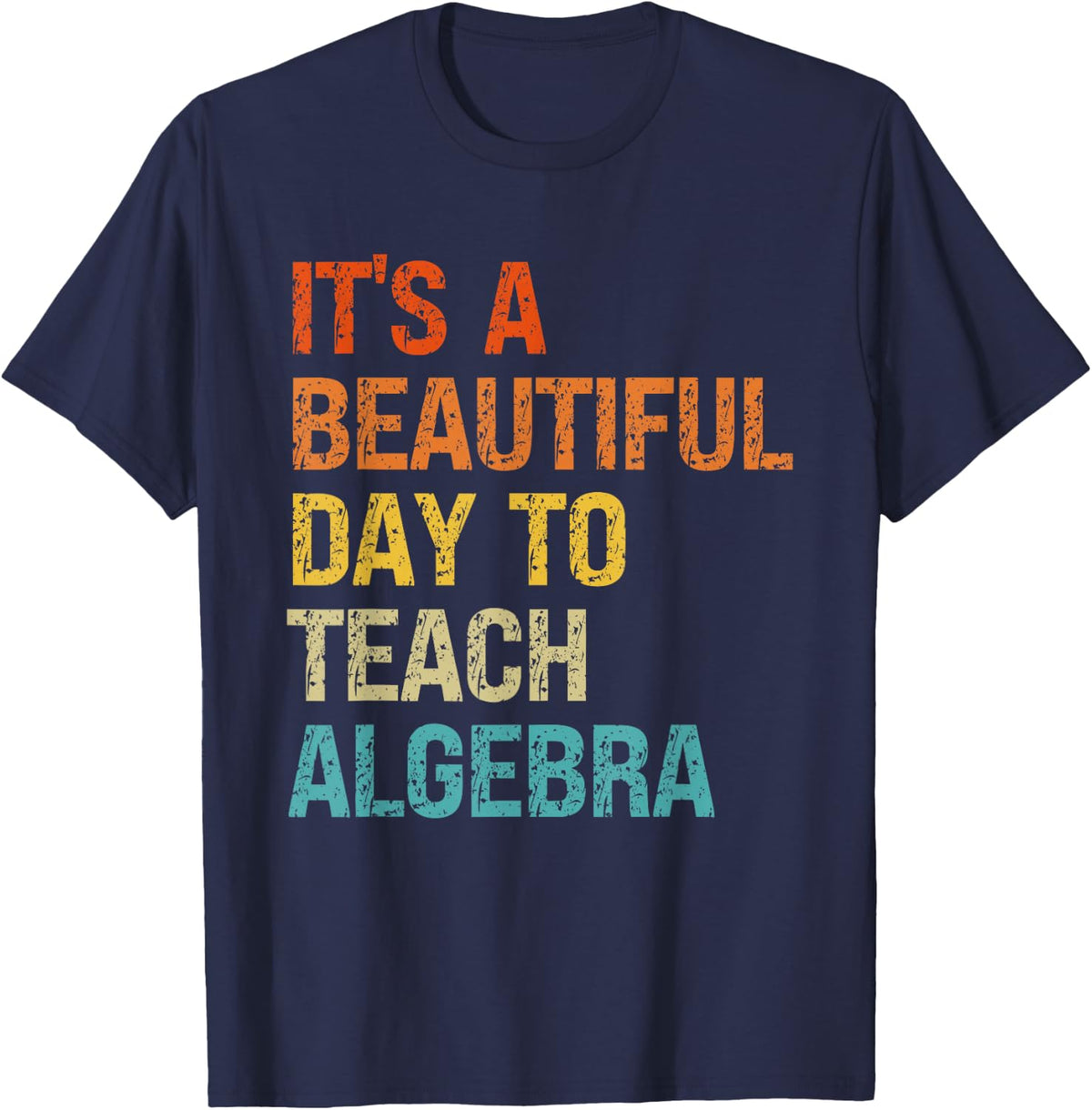 Vintage Algebra Teacher Retro Algebra Math Teacher Adult T-Shirt - Navy Blue