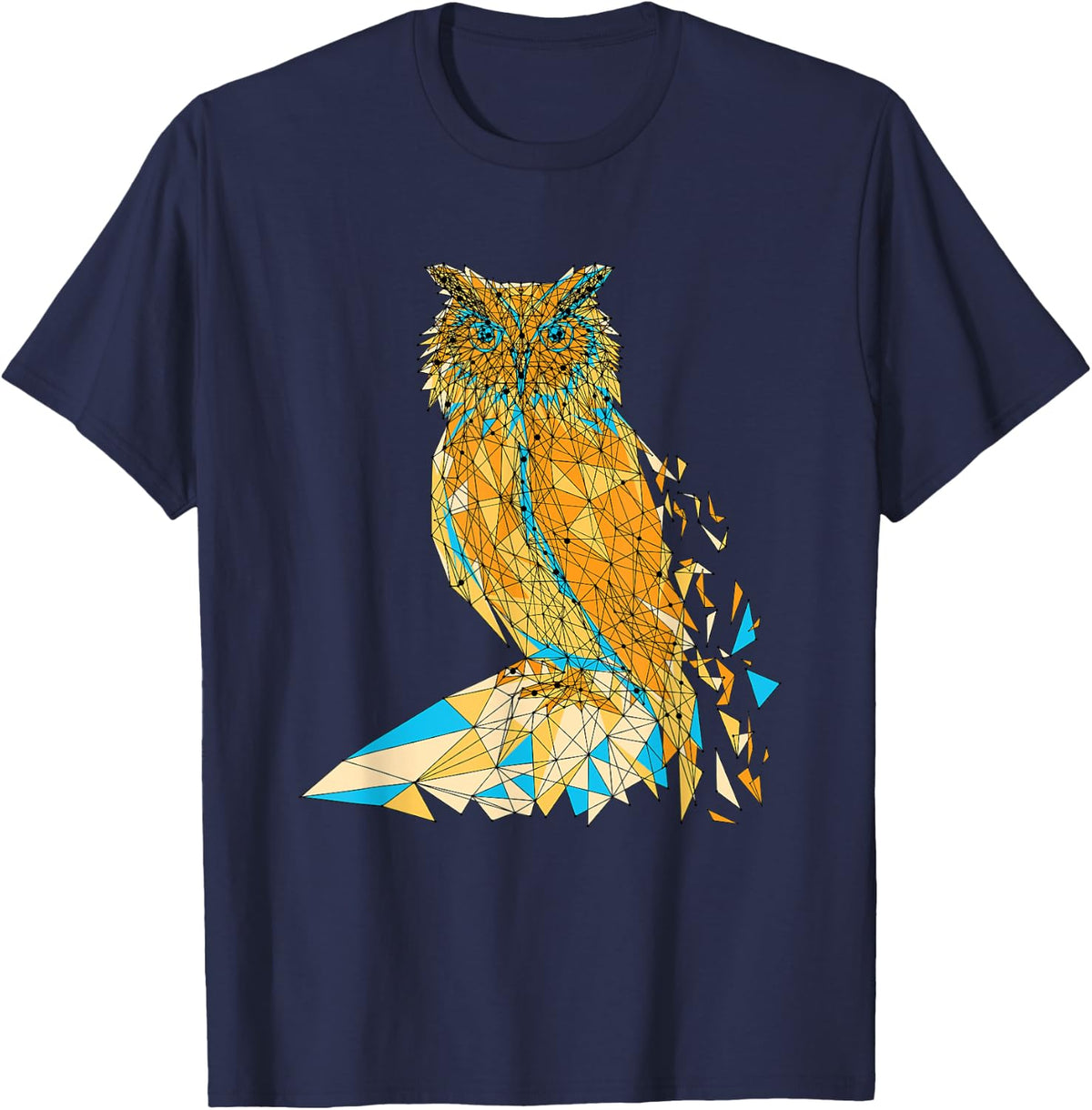 Geometric Owl T-Shirt - Navy Blue