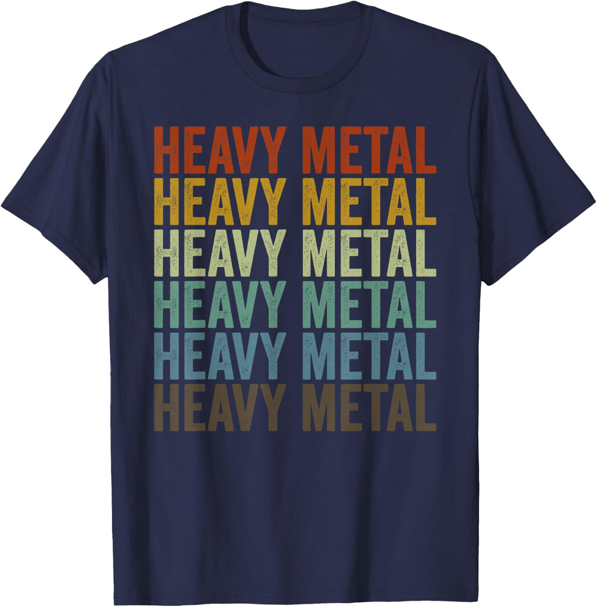 Heavy Metal Retro T-Shirt - Navy Blue