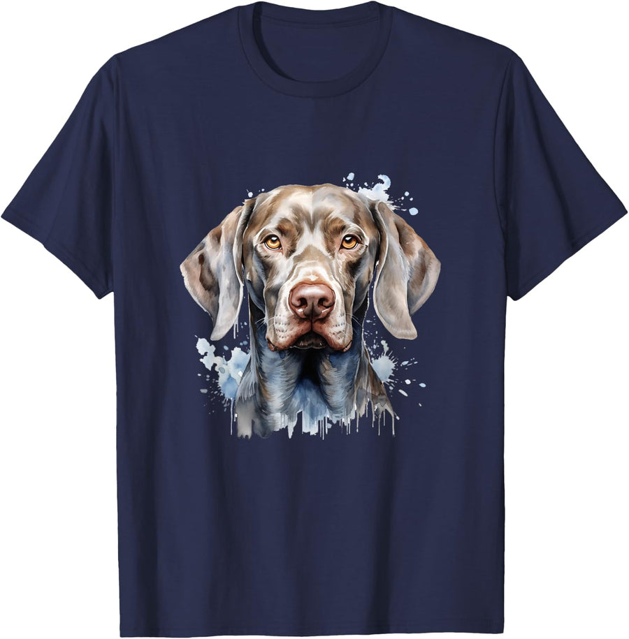 Watercolor Weimaraner For Weimaraner Dog Lovers T-Shirt - Navy Blue